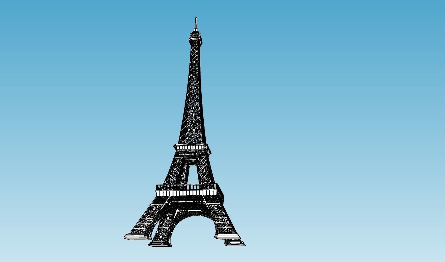 3D Printable Eiffel Tower 3D print model_1