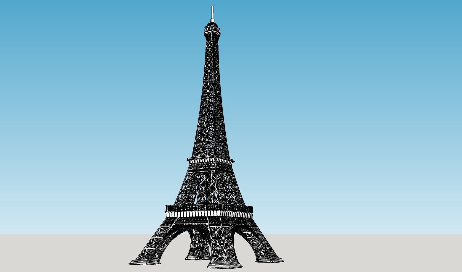 3D Printable Eiffel Tower 3D print model_2