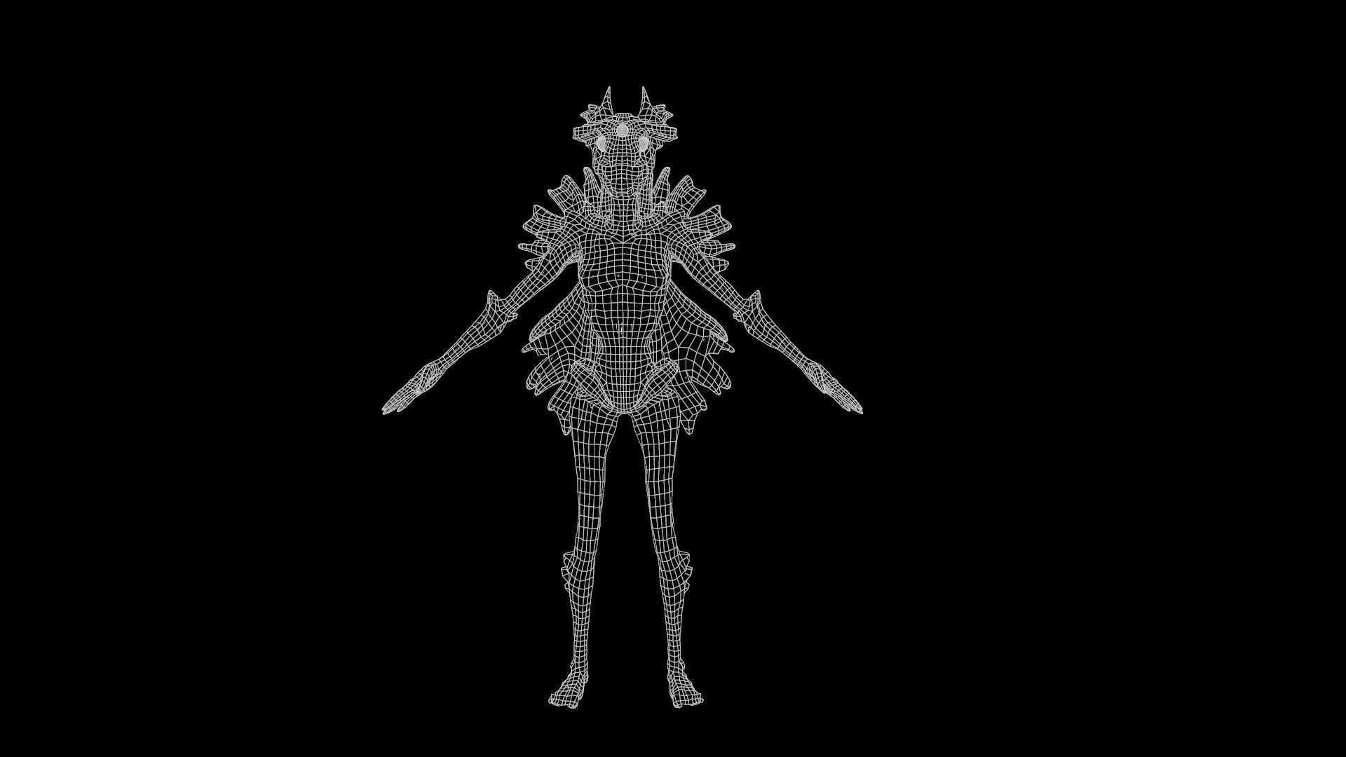 Alien F  Low-poly 3D model_12