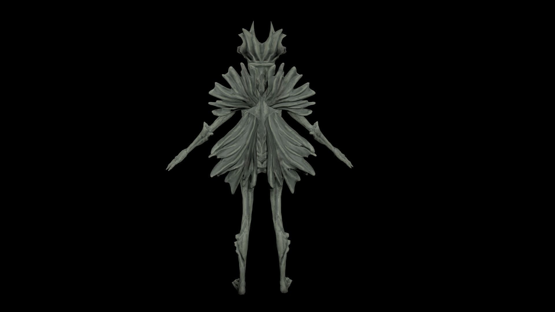 Alien F  Low-poly 3D model_9