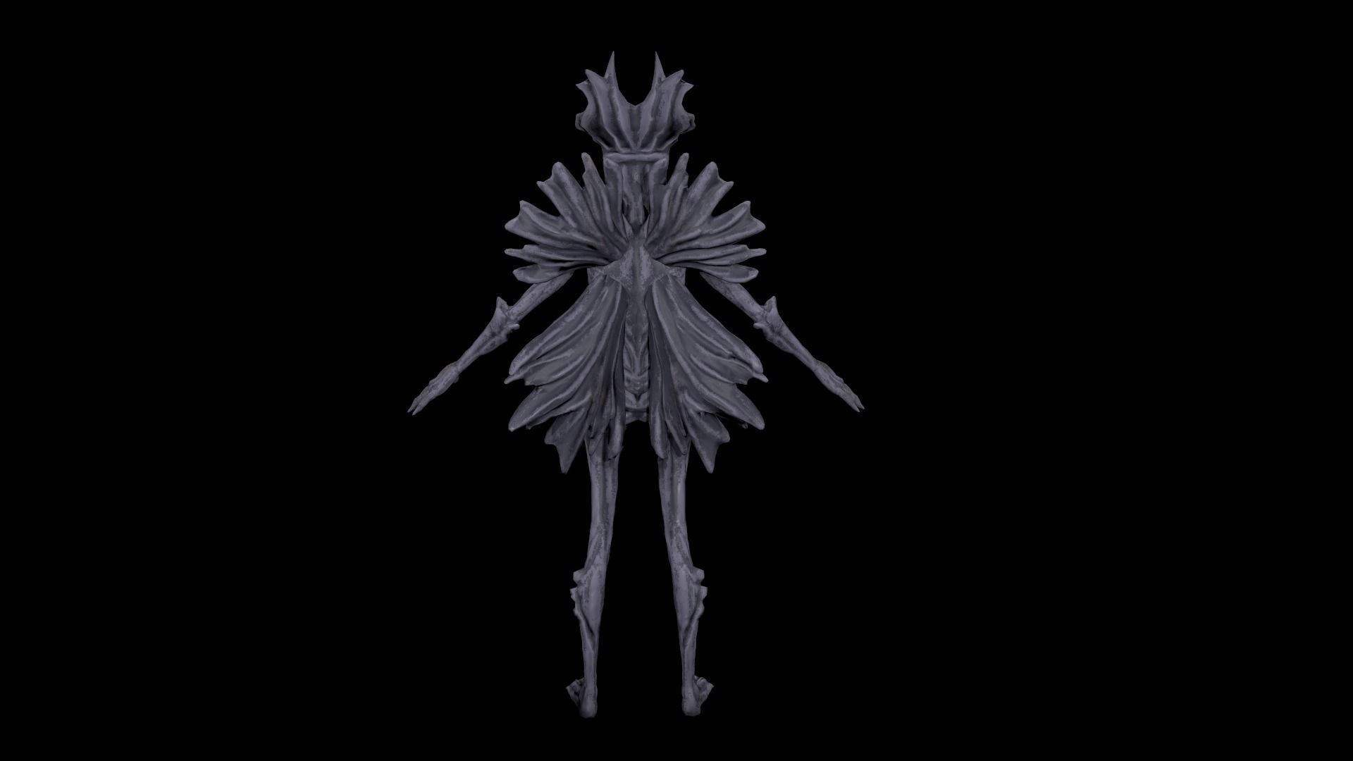 Alien F  Low-poly 3D model_7