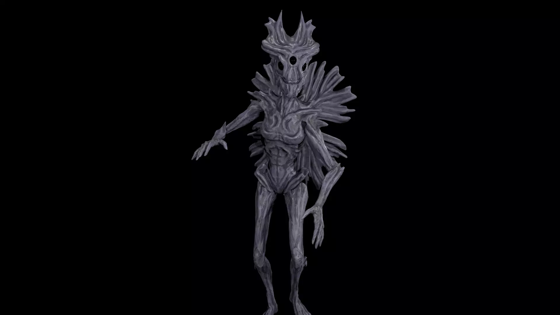Alien F  Low-poly 3D model_0