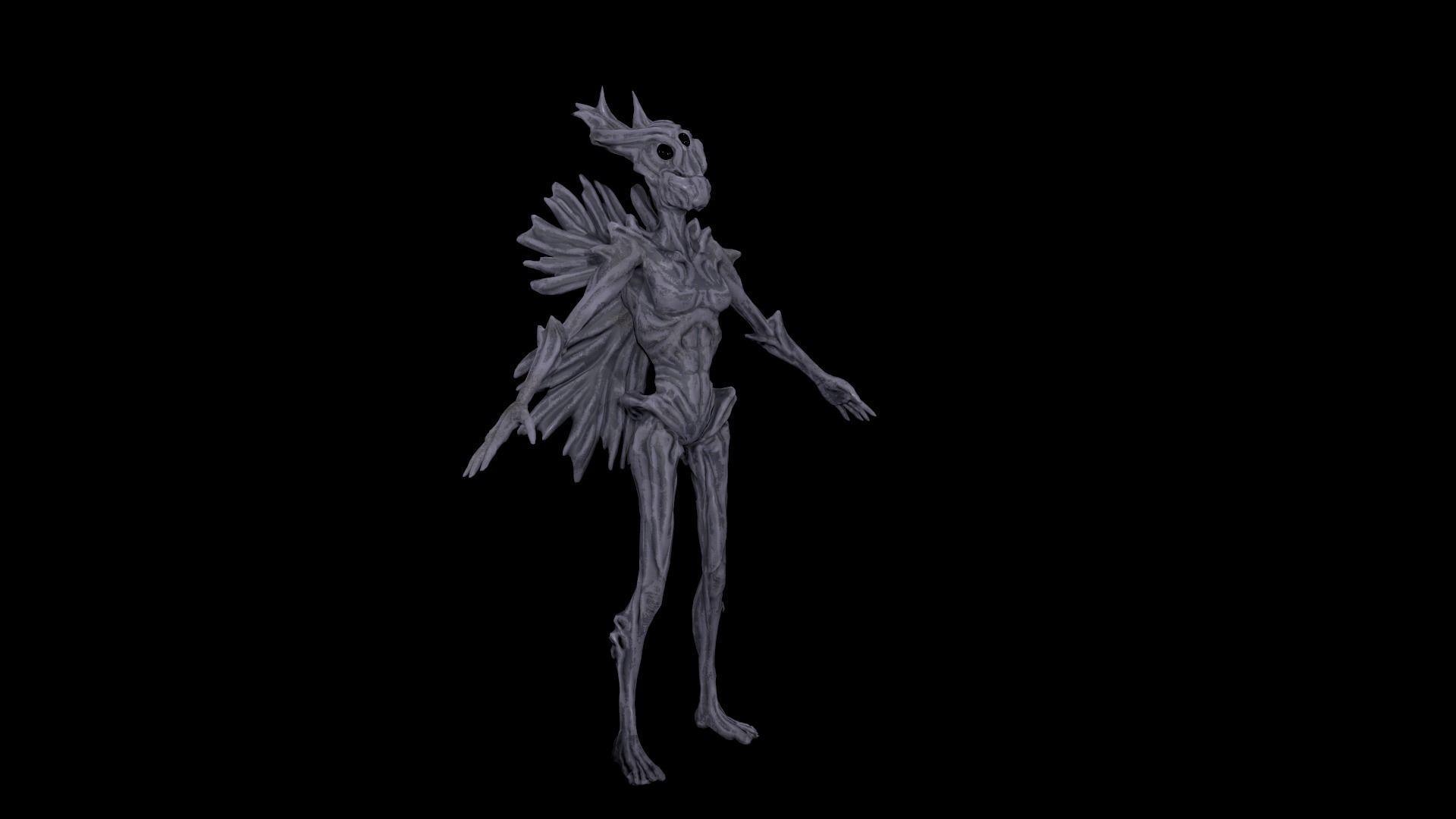 Alien F  Low-poly 3D model_5