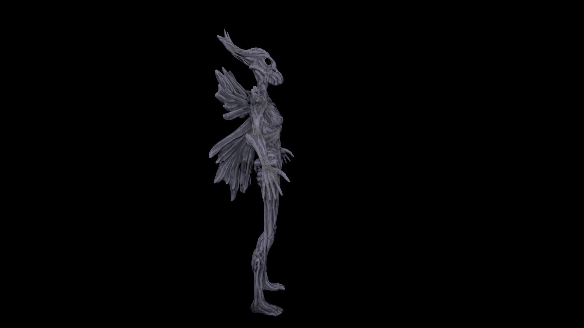 Alien F  Low-poly 3D model_6