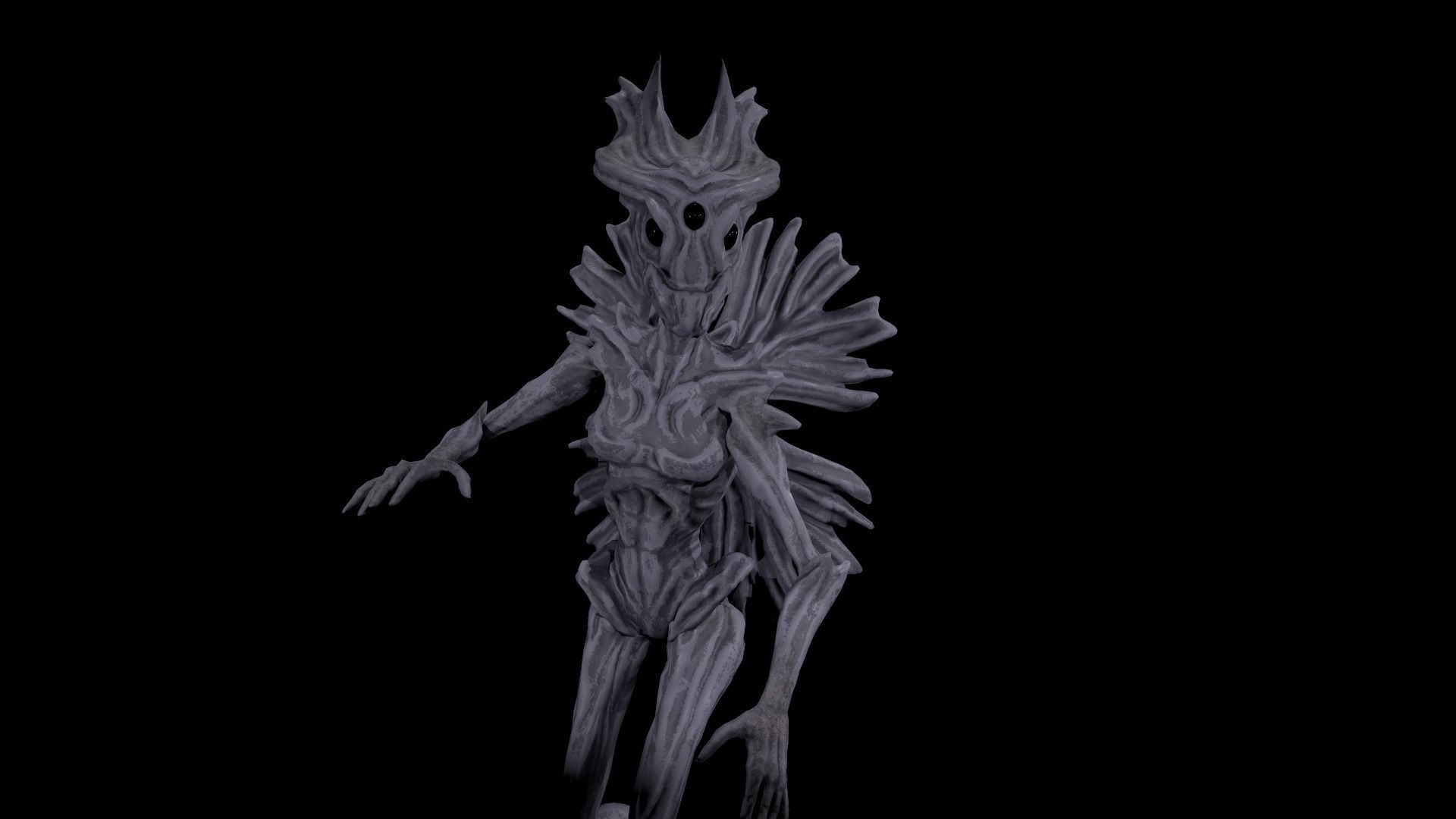 Alien F  Low-poly 3D model_3