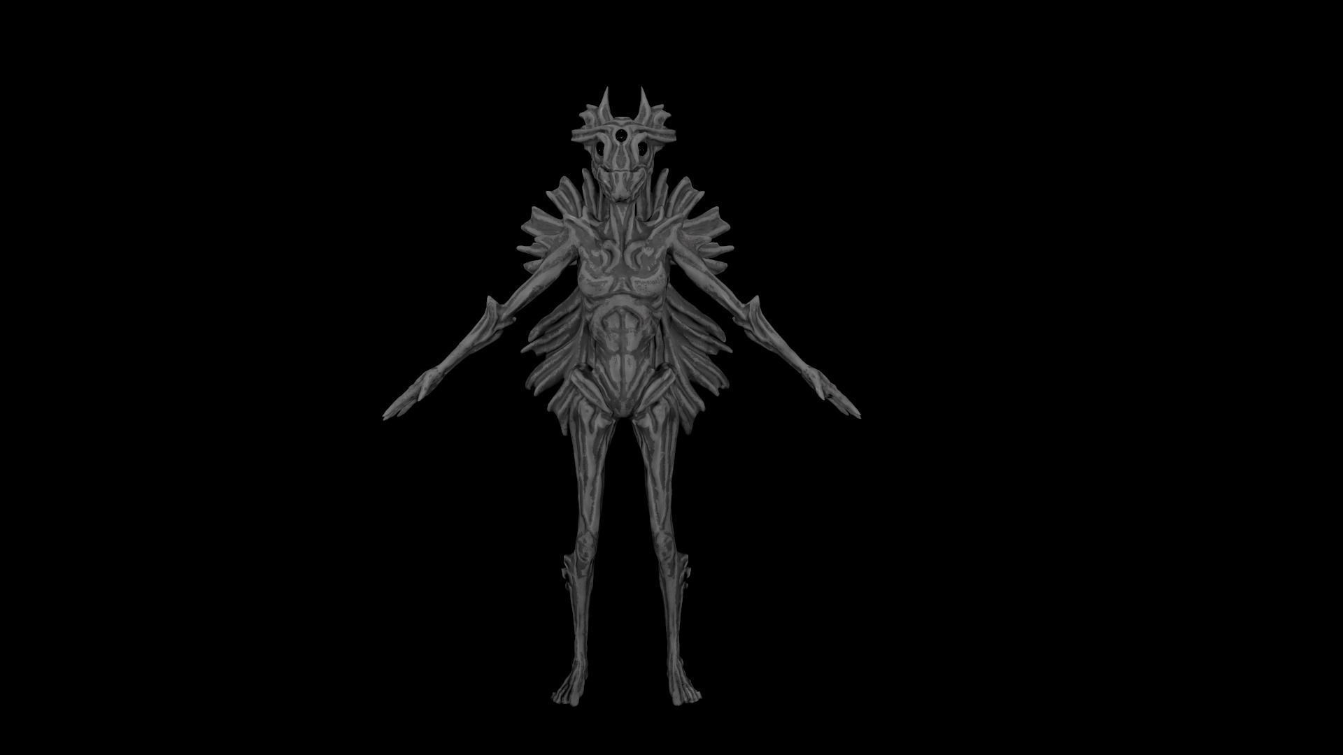 Alien F  Low-poly 3D model_10