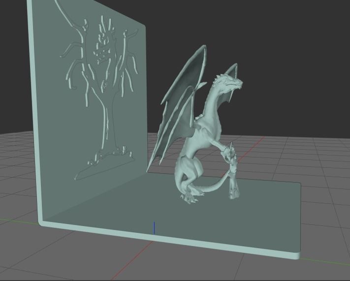 Dragon bookend 3D print model_1