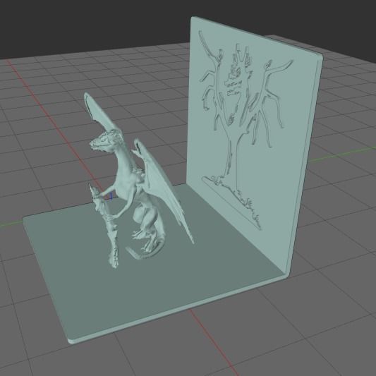 Dragon bookend 3D print model_7