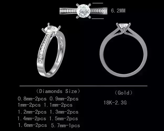 Fancy design diamond engagement ring for women 3D model