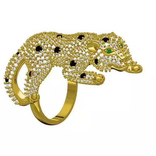 Full Diamond Penther Hip Hop Ring