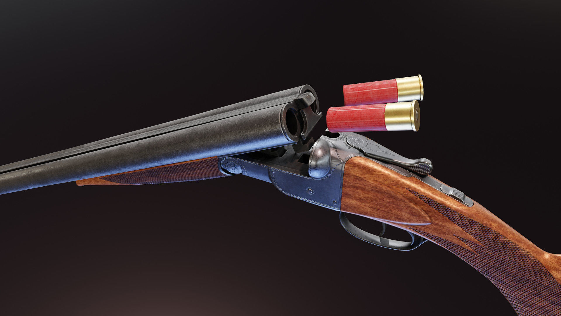 Colt 1883 Shotgun Low-poly 3D model_2