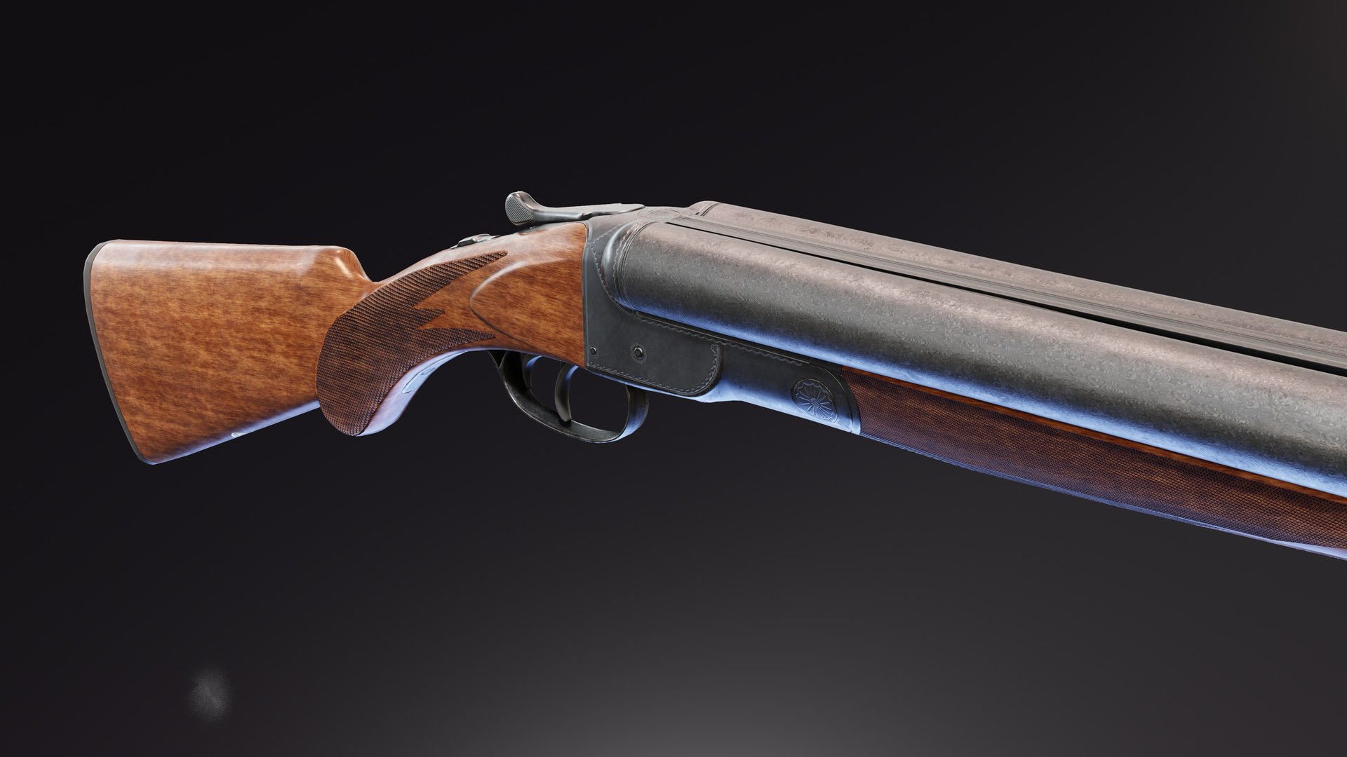 Colt 1883 Shotgun Low-poly 3D model_4