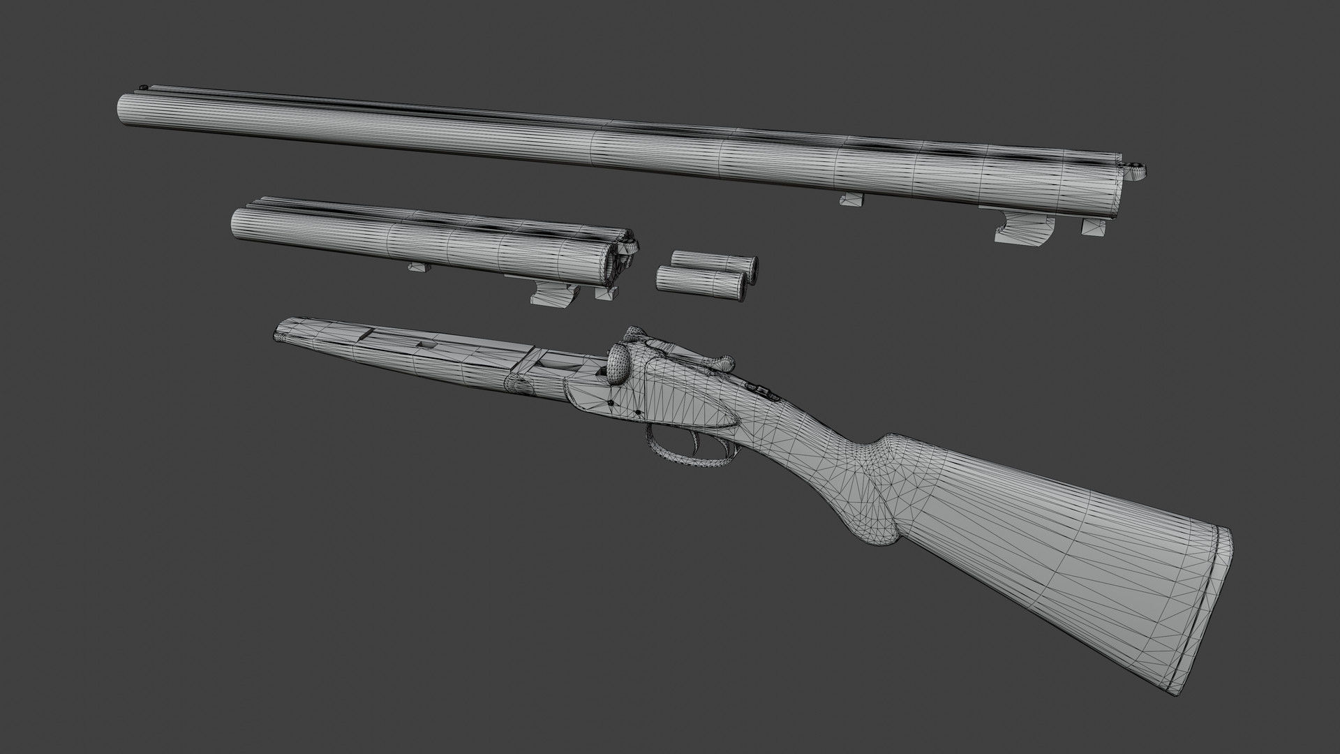 Colt 1883 Shotgun Low-poly 3D model_7