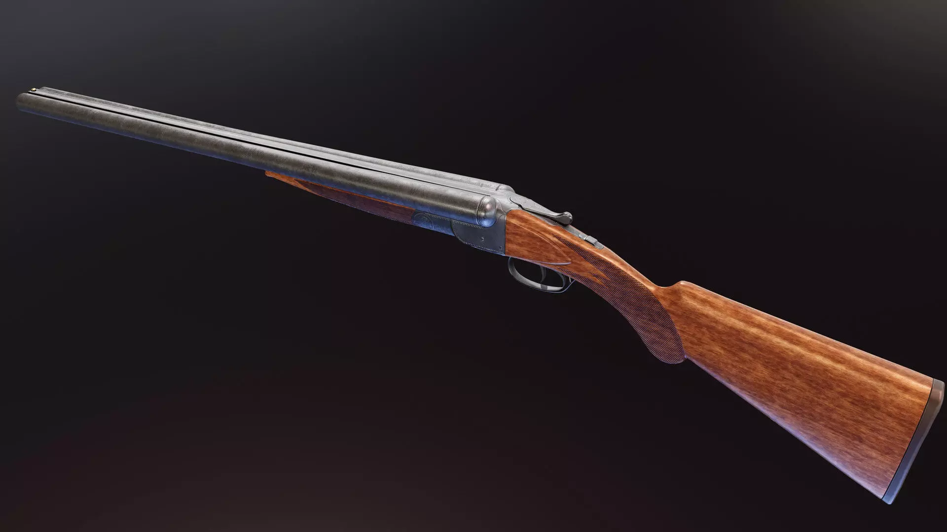 Colt 1883 Shotgun Low-poly 3D model_0