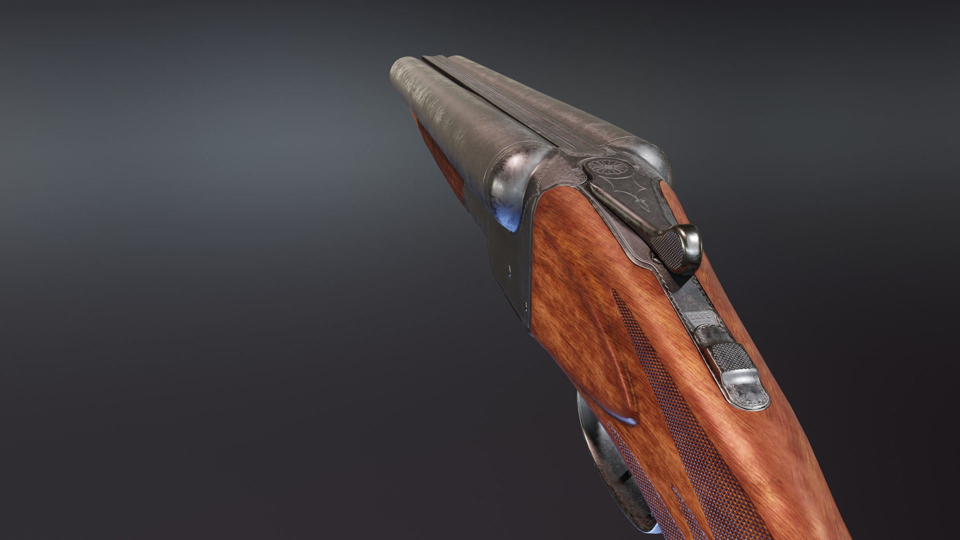 Colt 1883 Shotgun Low-poly 3D model_5