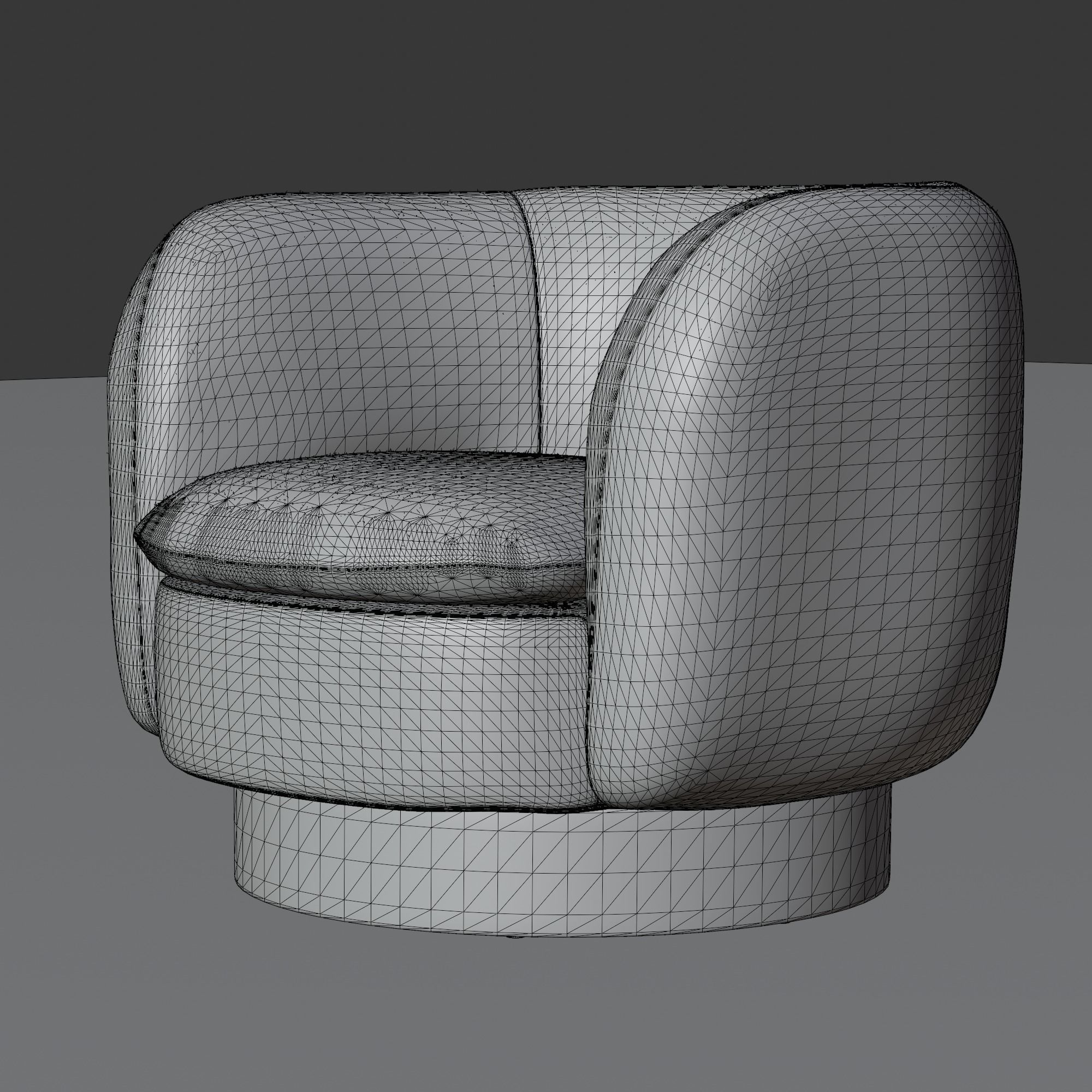 Swivel Chair Low-poly 3D model_3