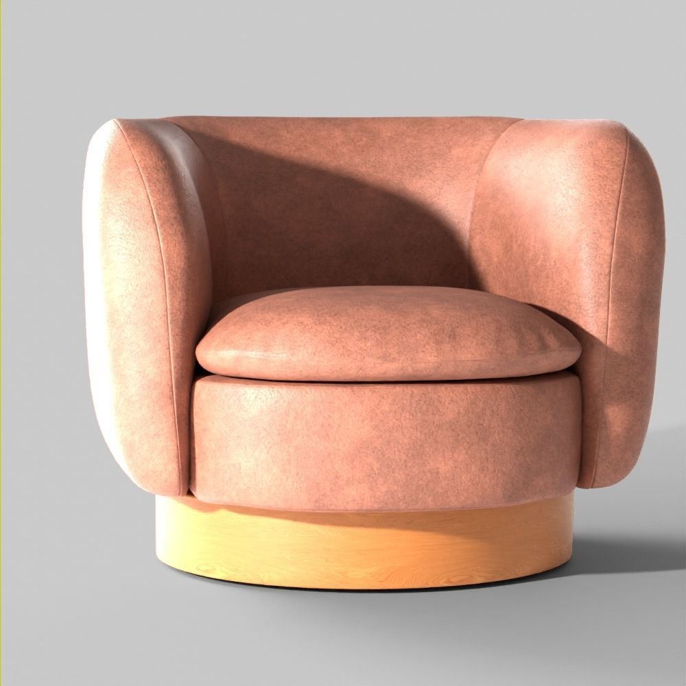 Swivel Chair Low-poly 3D model_6
