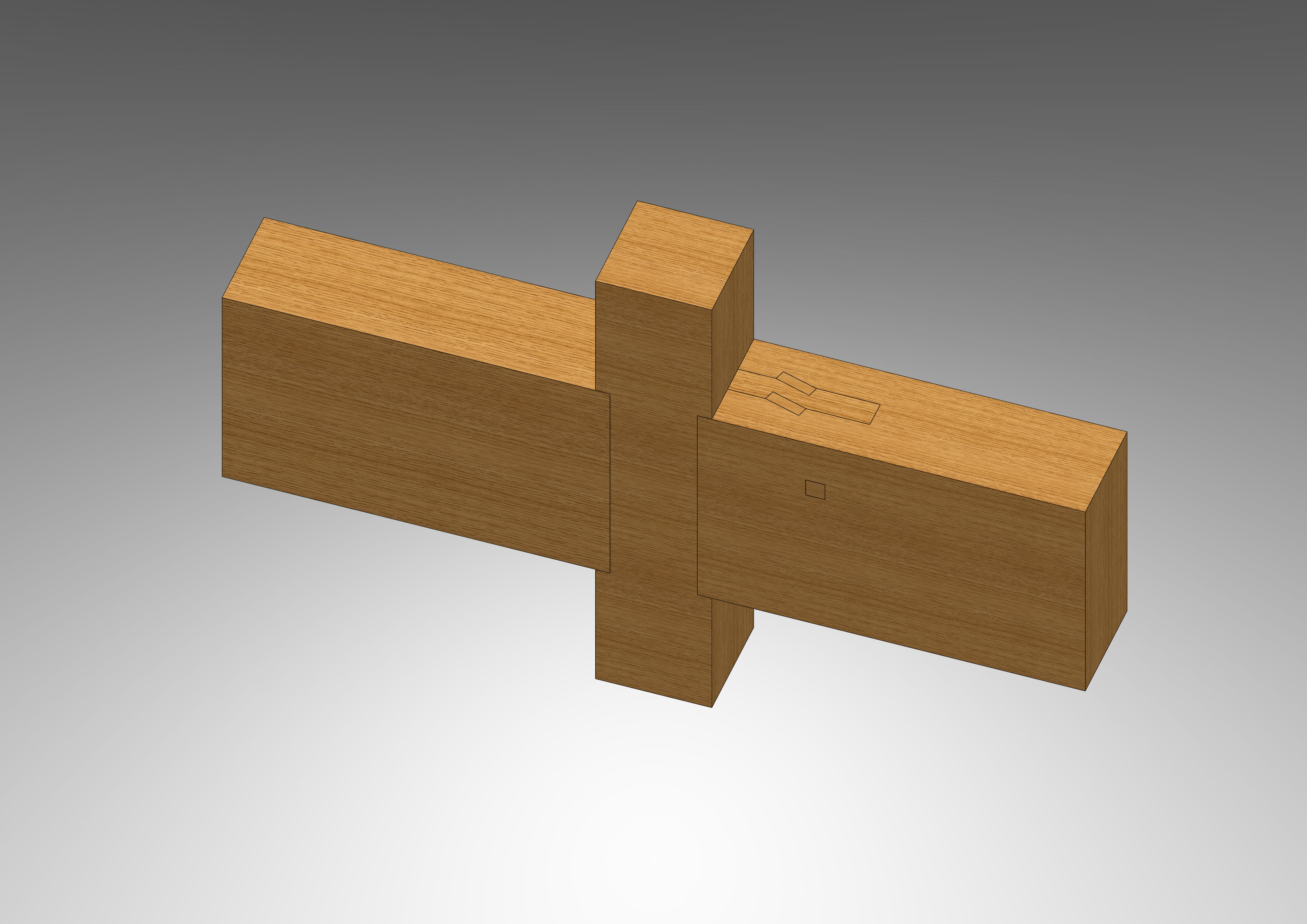 Sao Tsugi - 3 elements - Classical Japanese Wood Joint Free 3D model_1