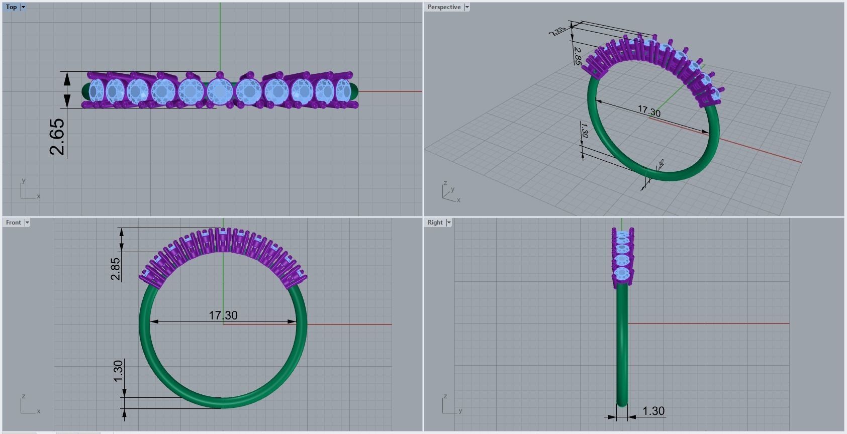 ring code 350 3D print model_1