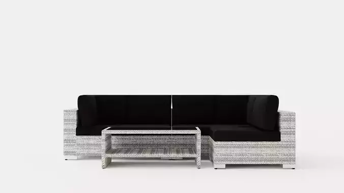 Bahamas Lounge Group 5 Seater Table M Shelf