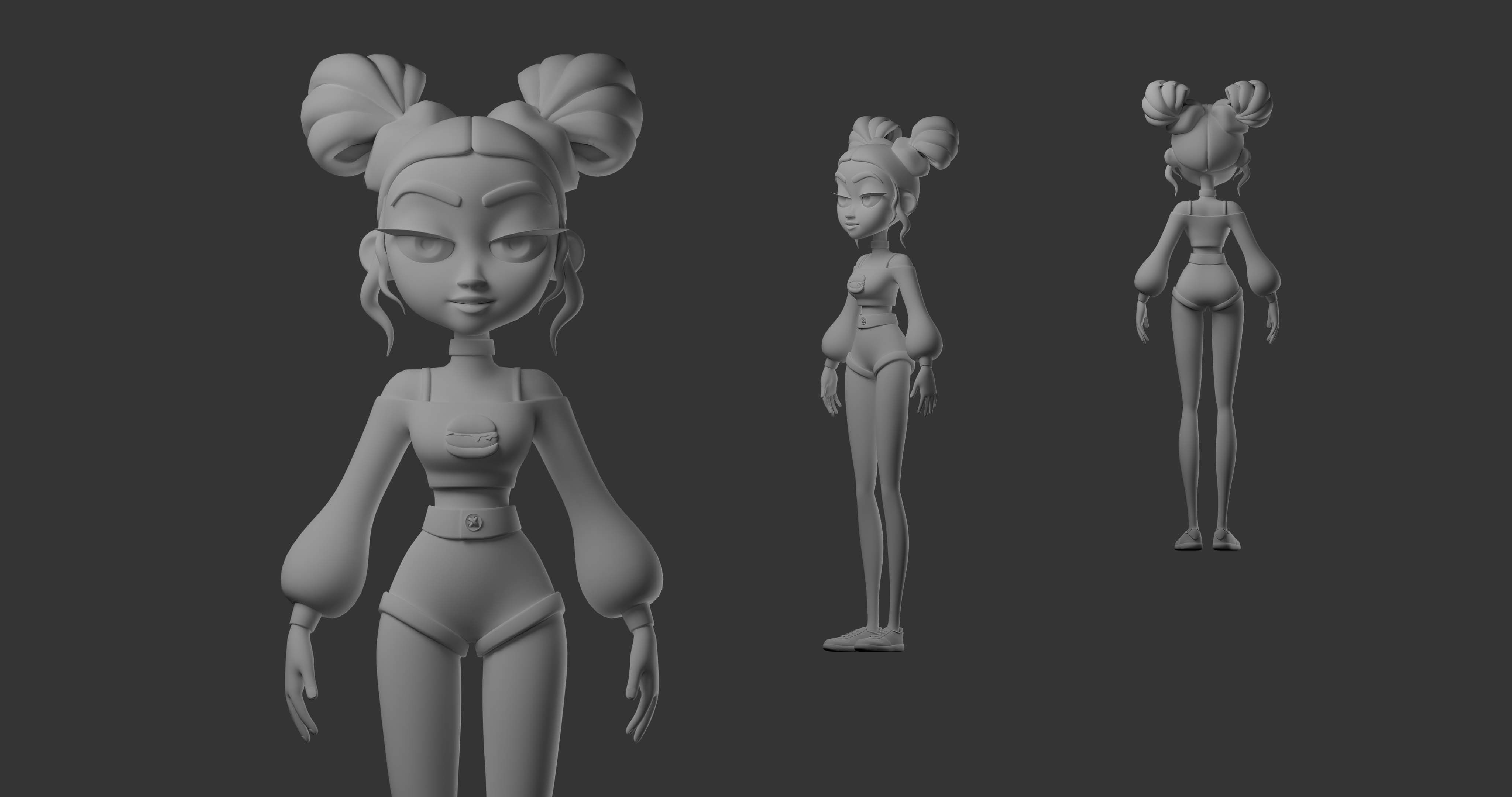 Female model Low-poly 3D model_2