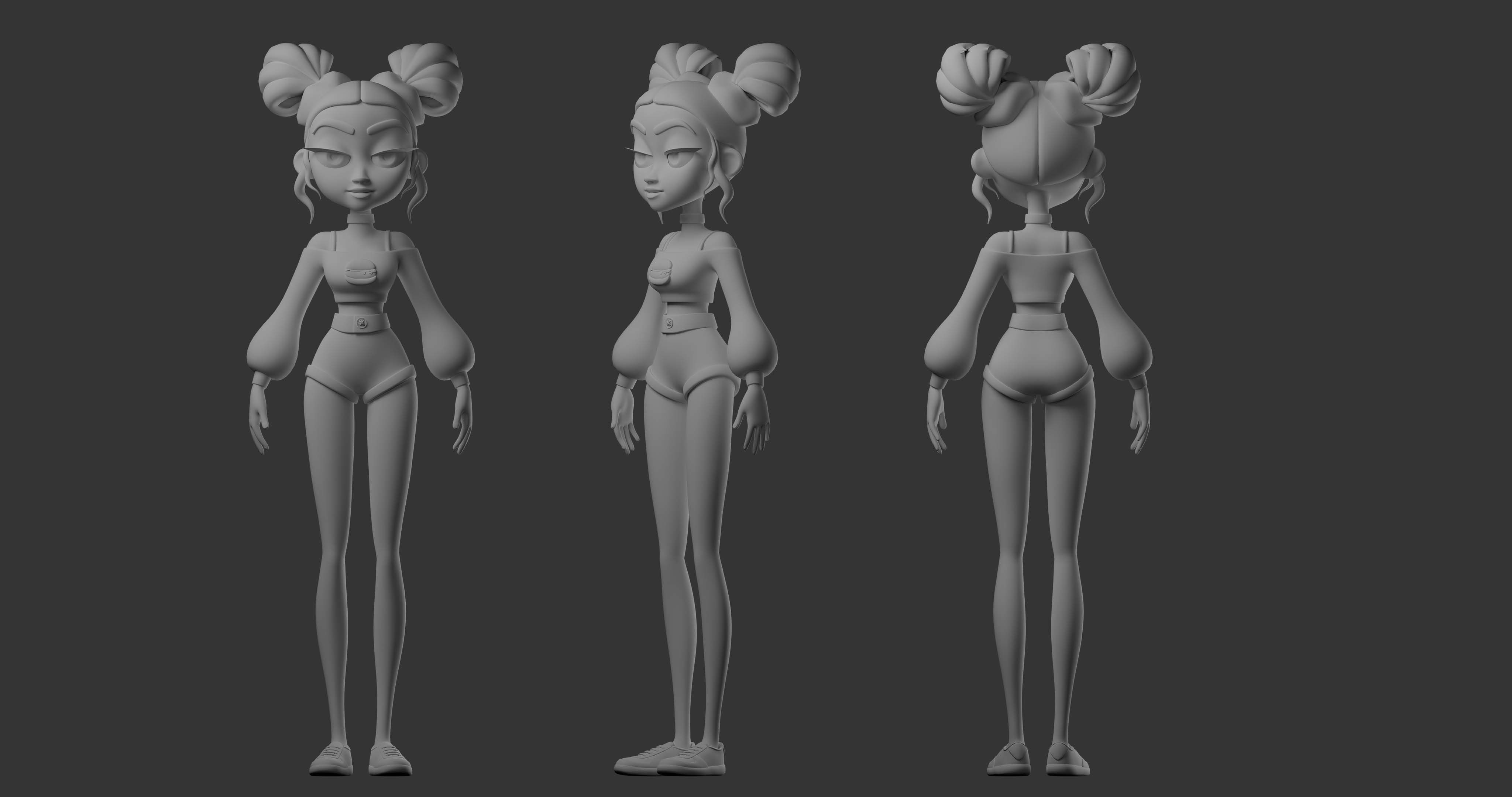 Female model Low-poly 3D model_1