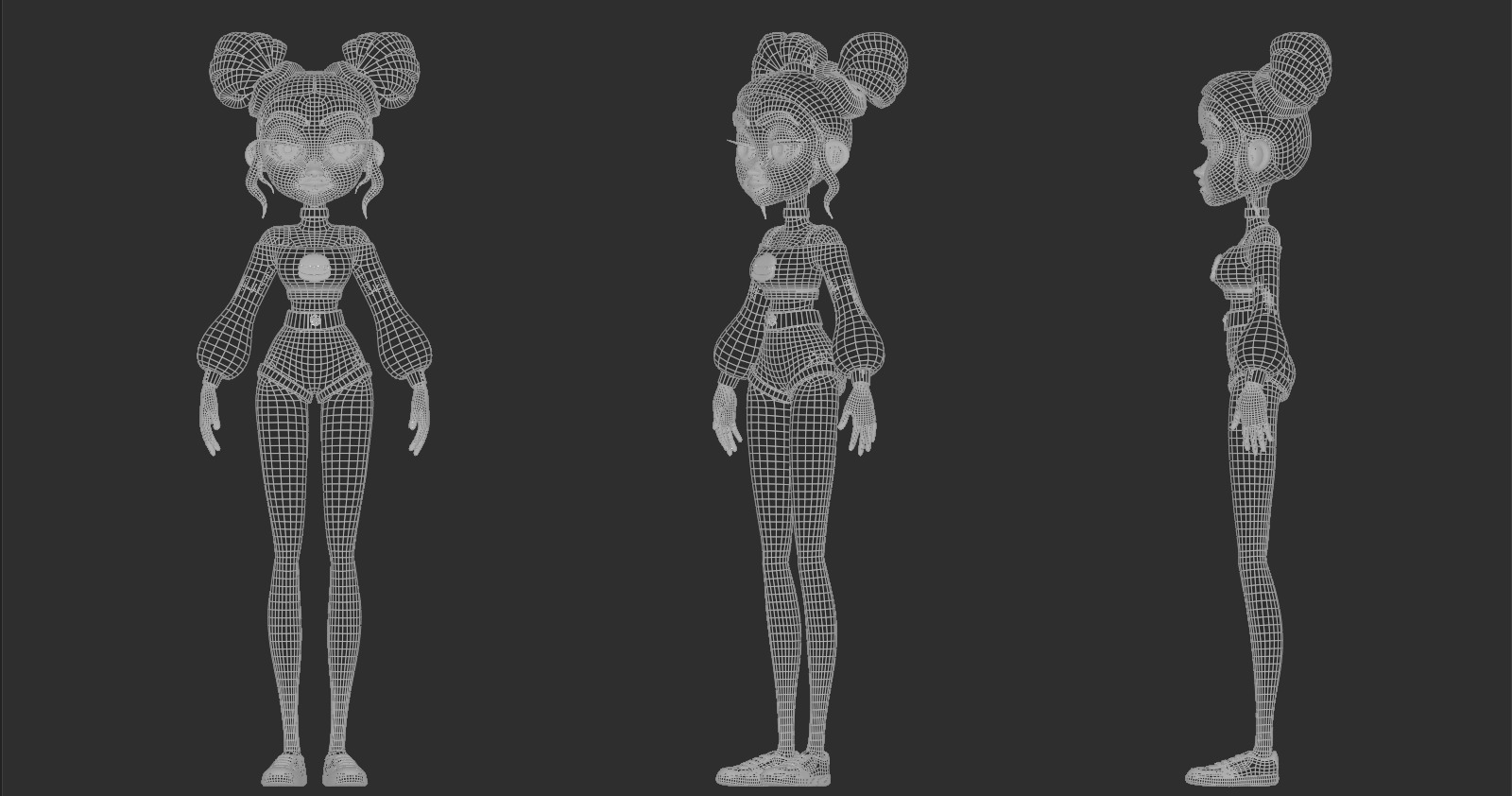 Female model Low-poly 3D model_3