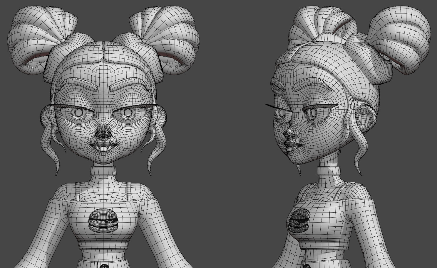 Female model Low-poly 3D model_4