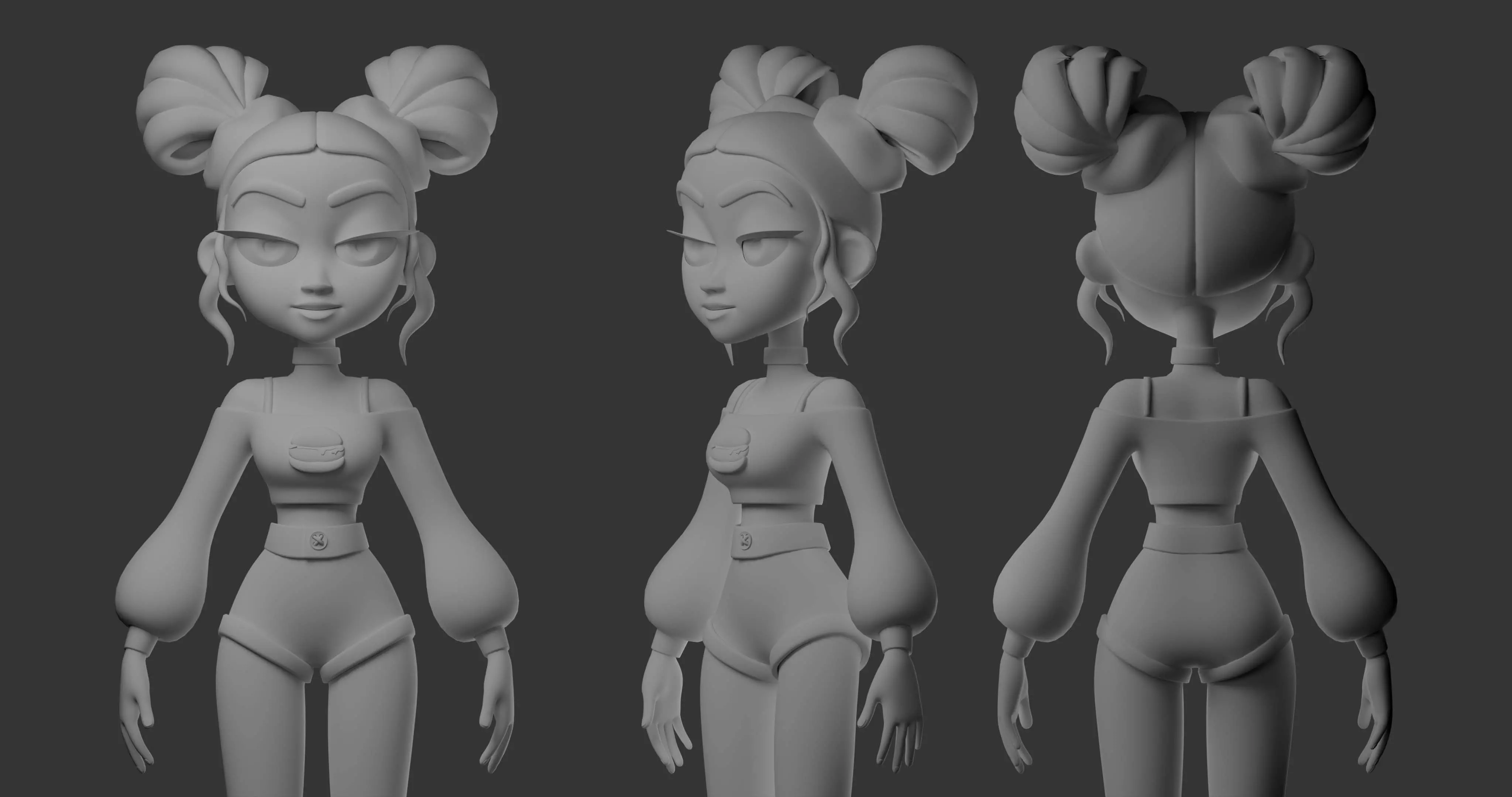 Female model Low-poly 3D model_0