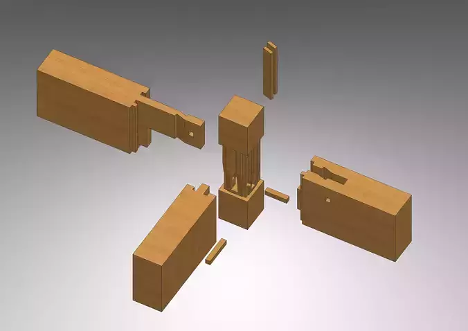 Sao Tsugi - 4 elements - Classical Japanese Wood Joint