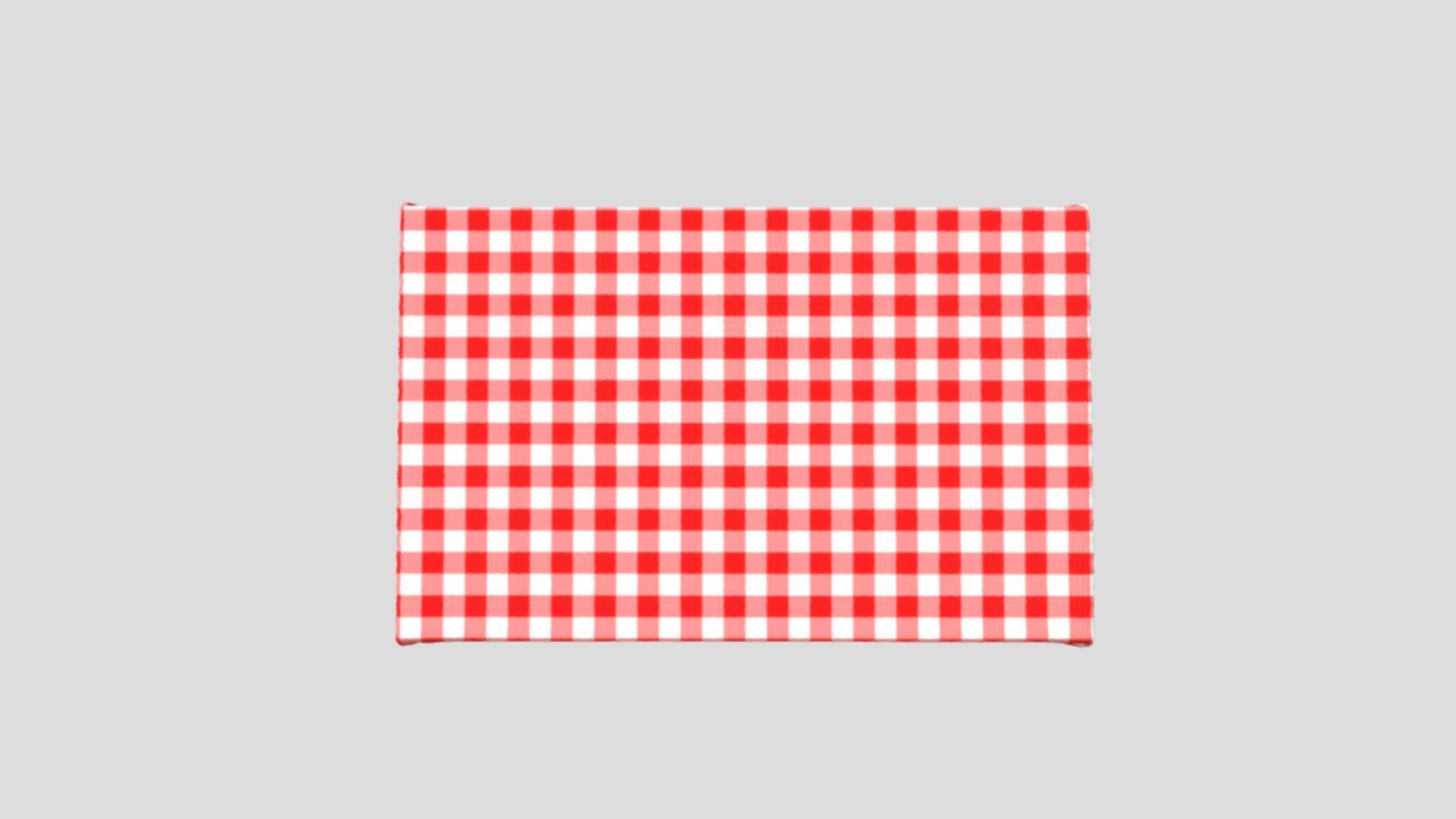 Table with Gingham Checkered Table Cloth 3D 3D model_3