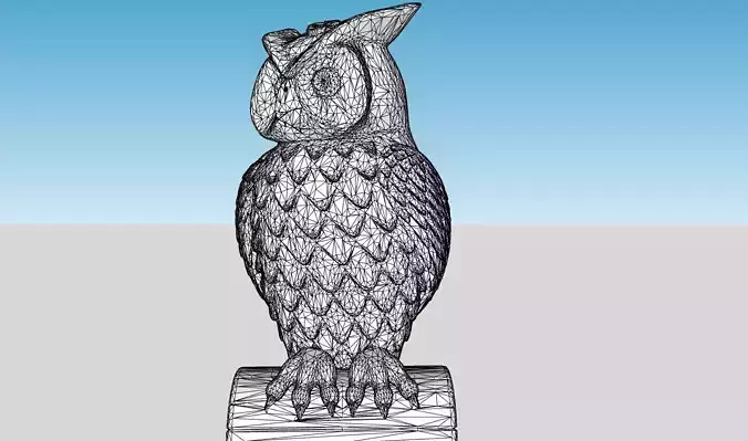 3D Printable Owl girl statue