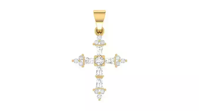 Baguette Cross Pendant 3D print model