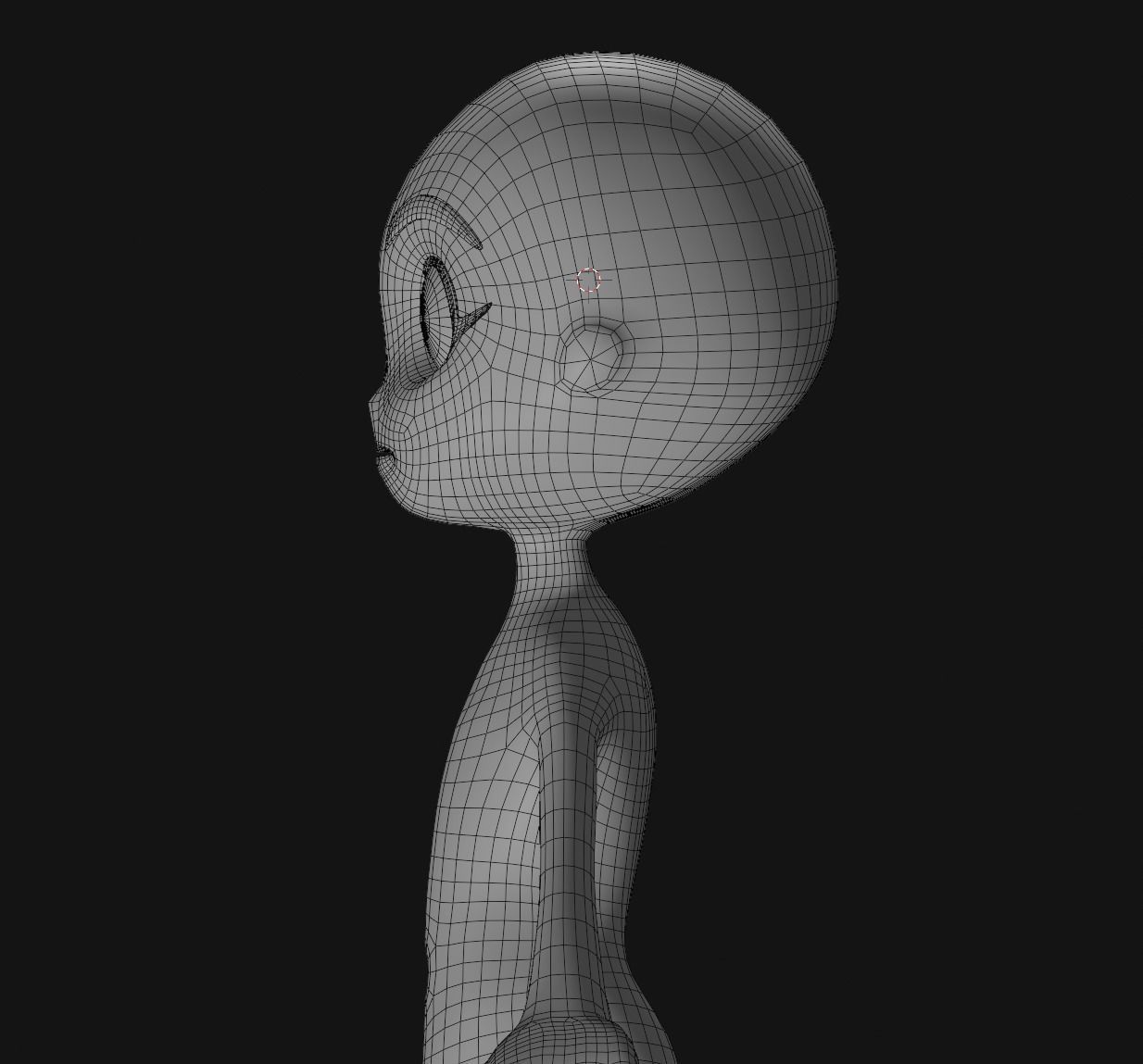 Base Mesh Anime Style A Pose Model 3D model_11