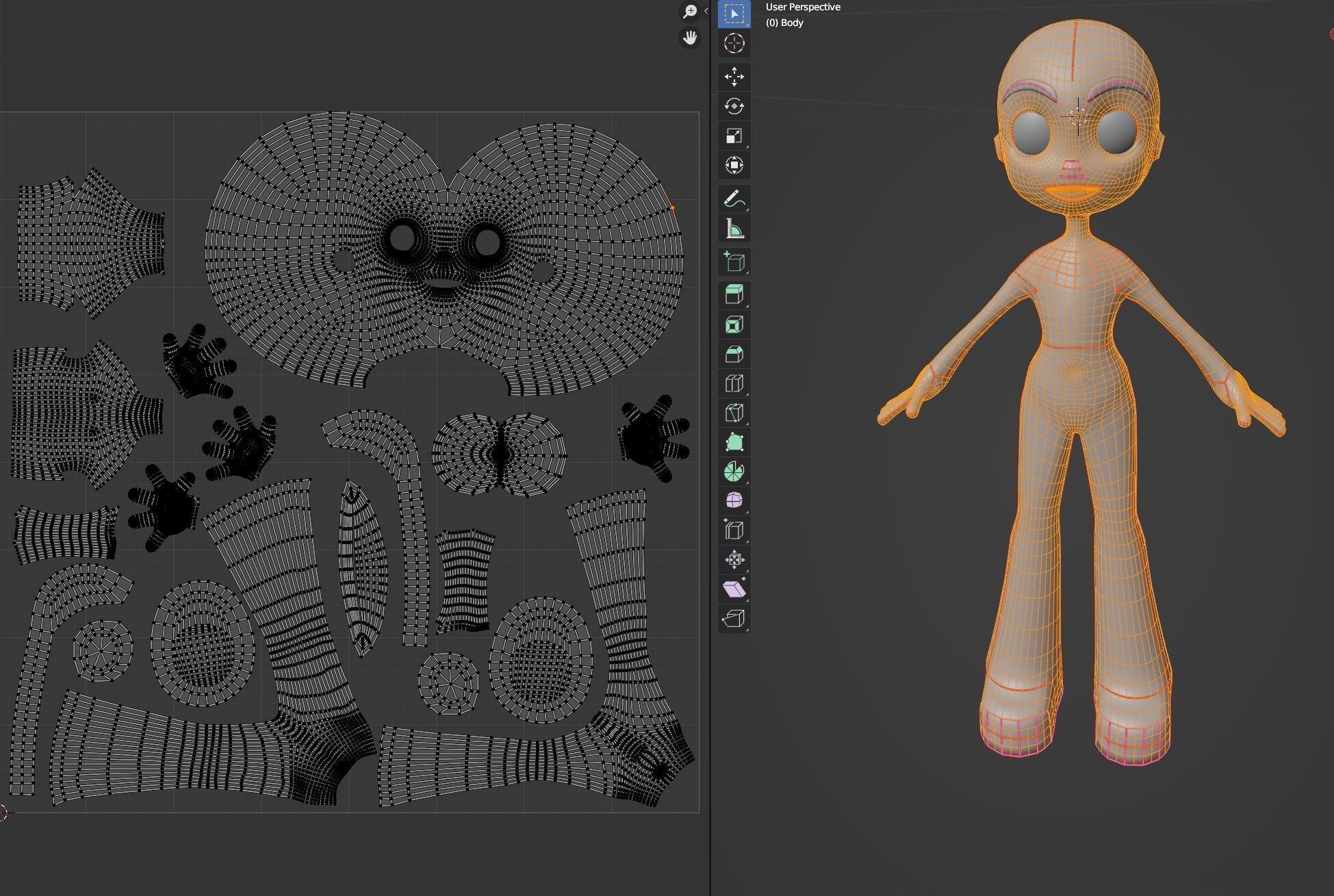 Base Mesh Anime Style A Pose Model 3D model_14