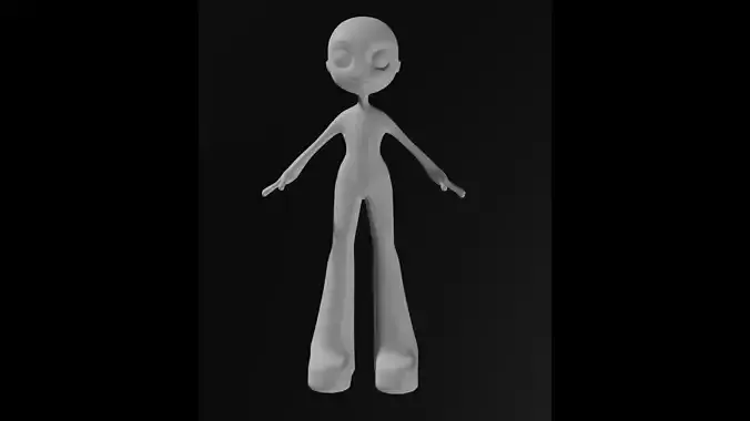 Base Mesh Anime Style A Pose Model