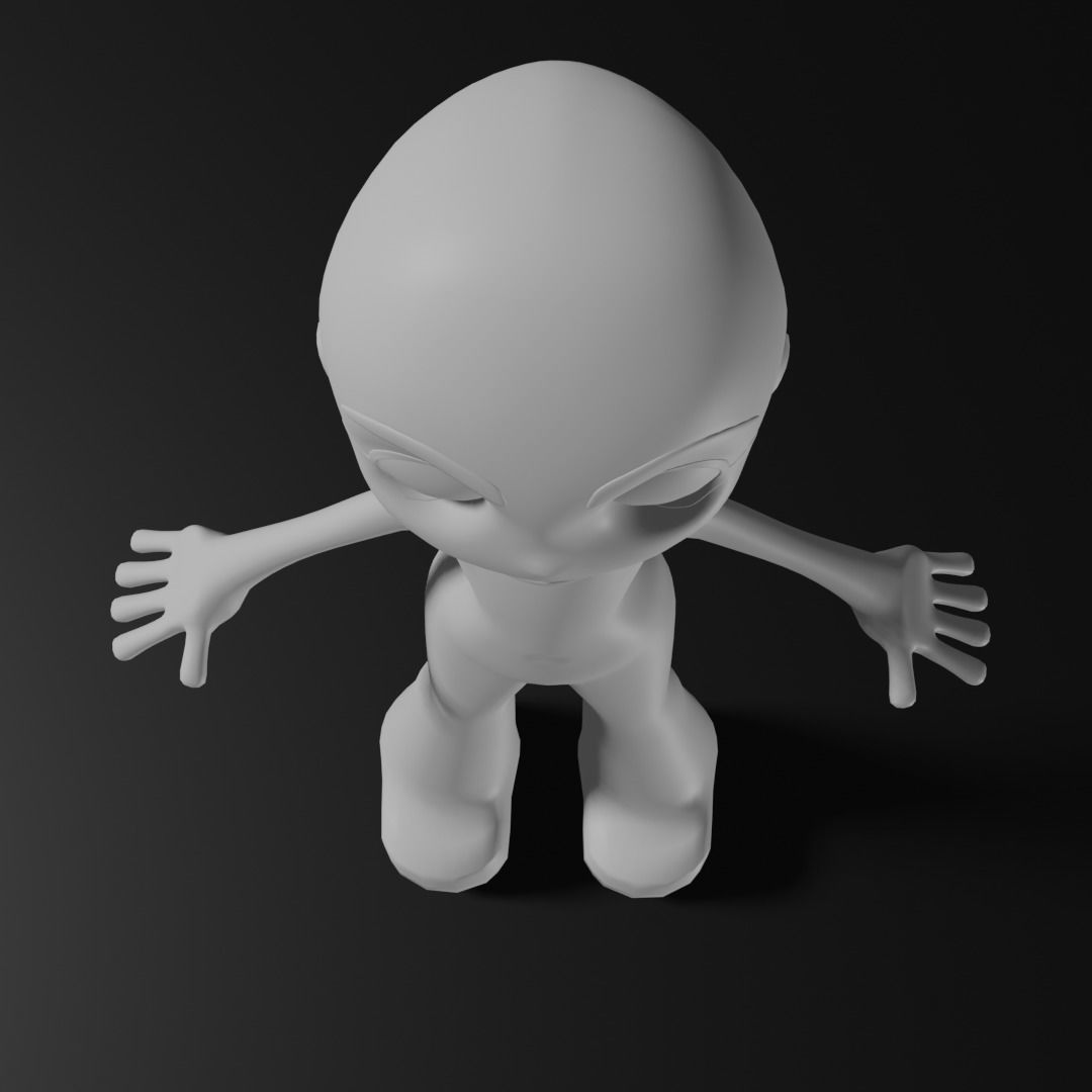 Base Mesh Anime Style A Pose Model 3D model_6