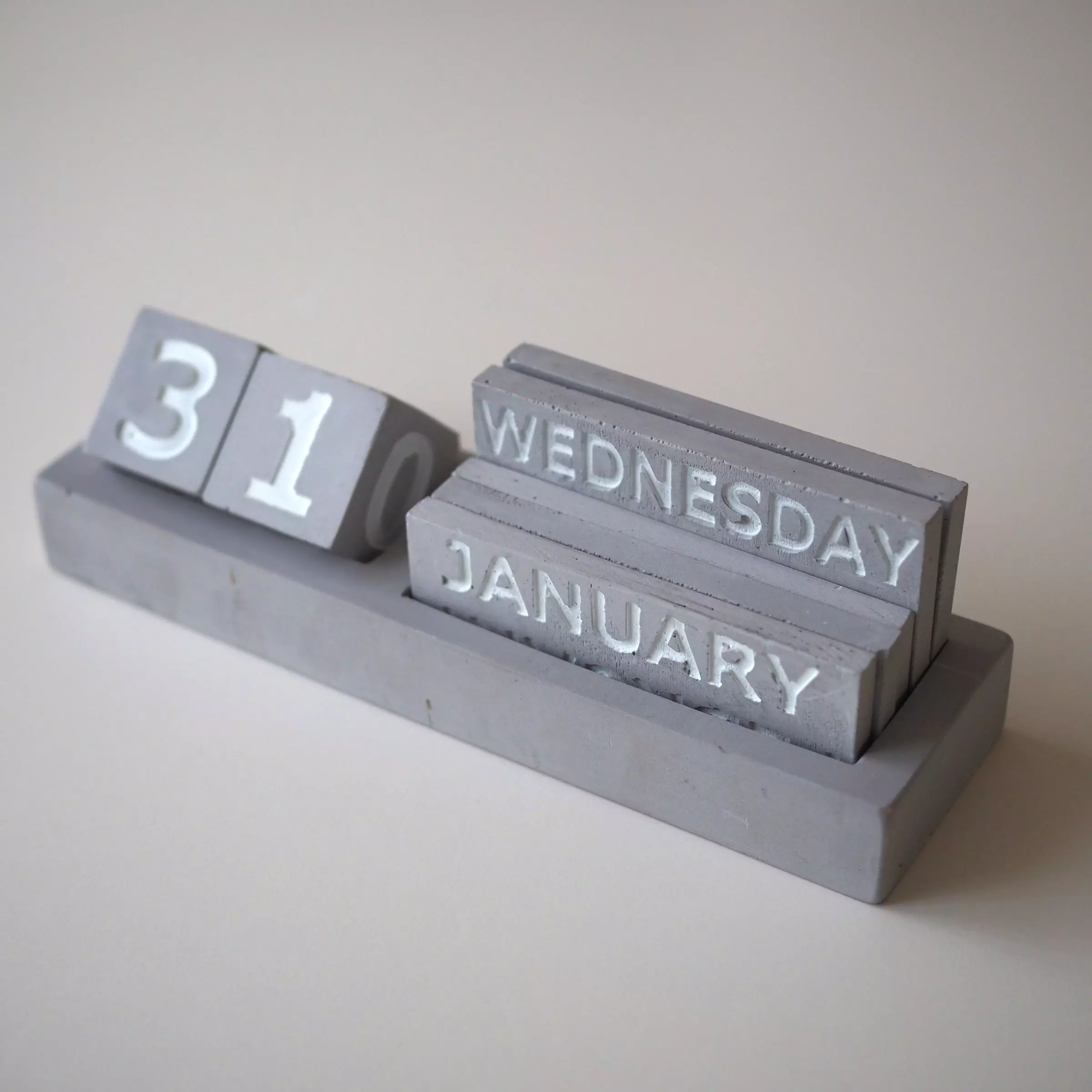 Concrete Desk Calendar 3D print model