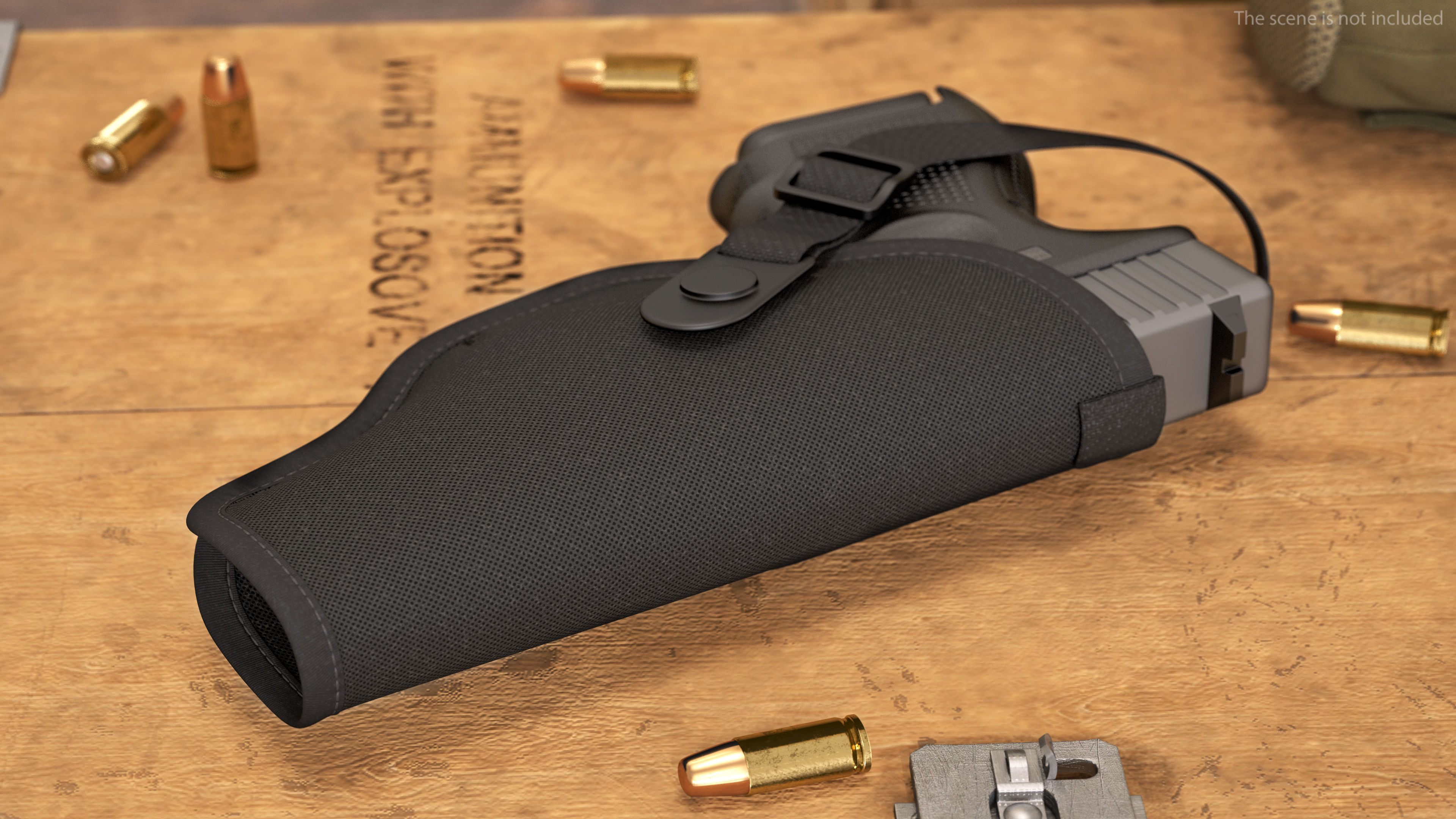 Glock 26 and Tactical Nylon Holster 3D model_3