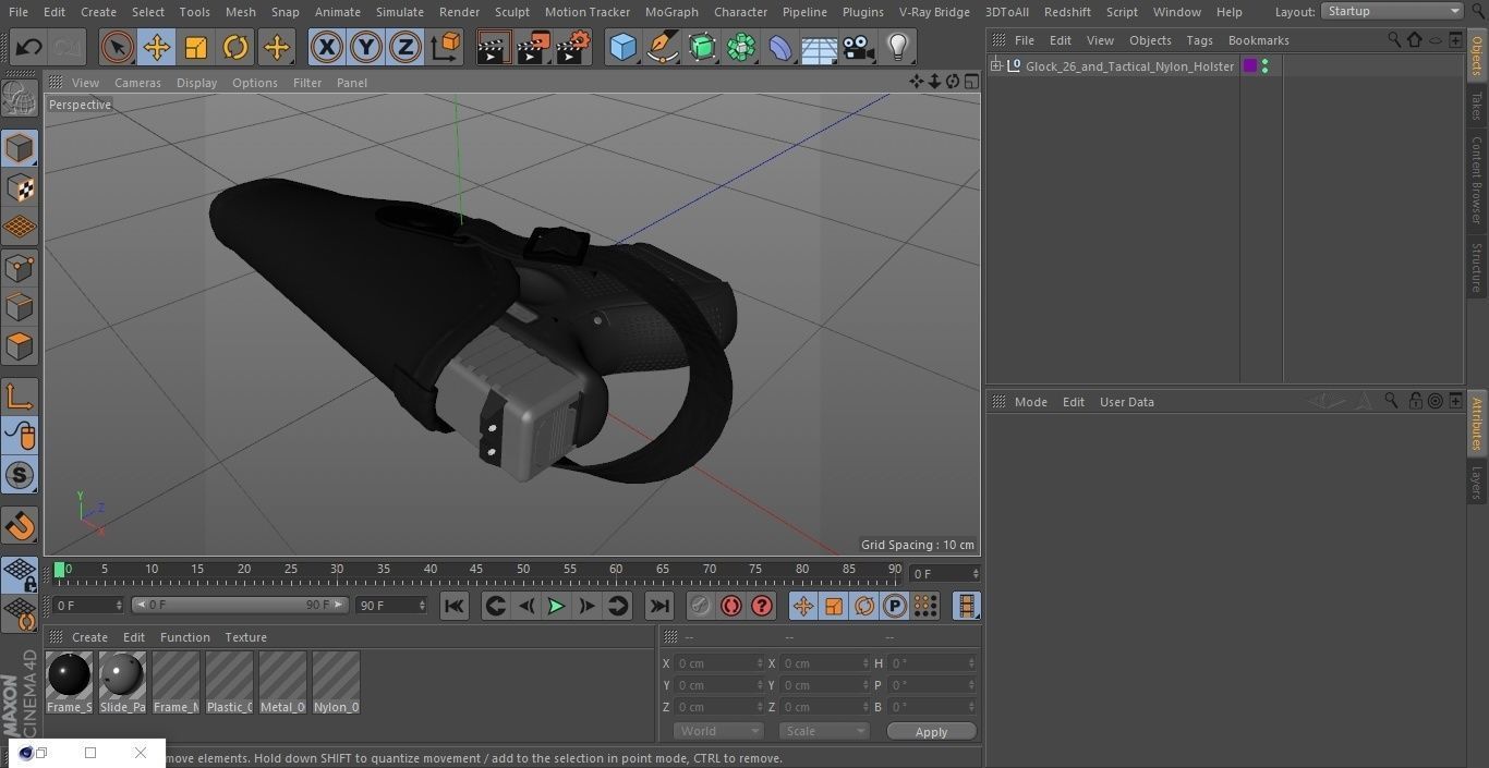 Glock 26 and Tactical Nylon Holster 3D model_25