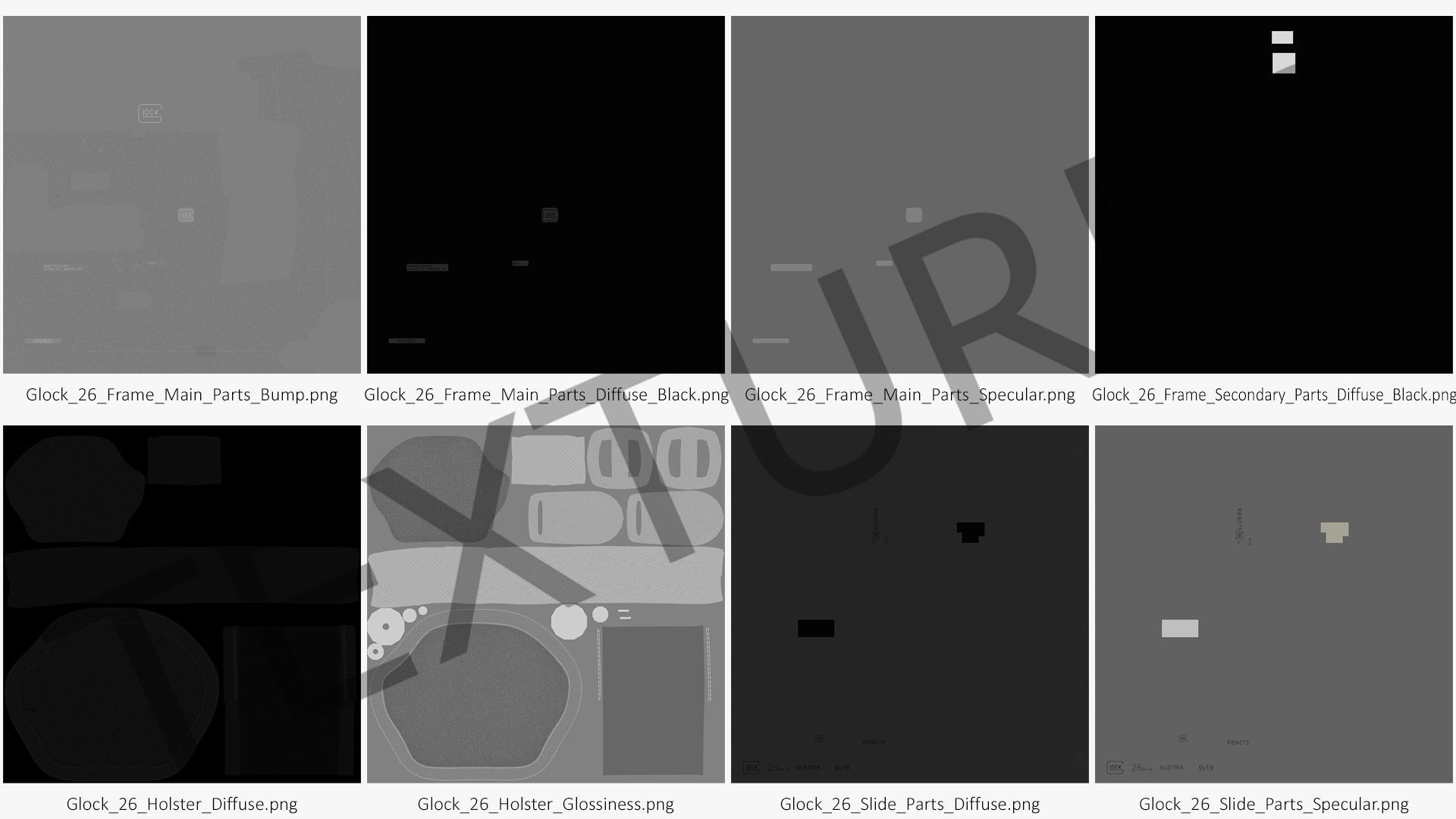 Glock 26 and Tactical Nylon Holster 3D model_22