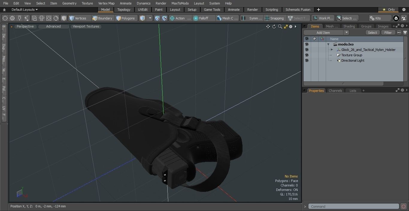 Glock 26 and Tactical Nylon Holster 3D model_26