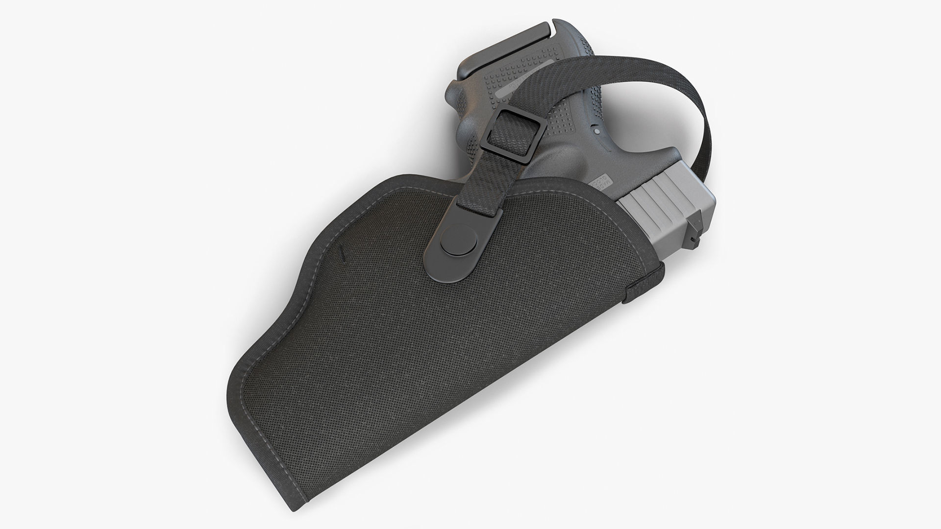 Glock 26 and Tactical Nylon Holster 3D model_1