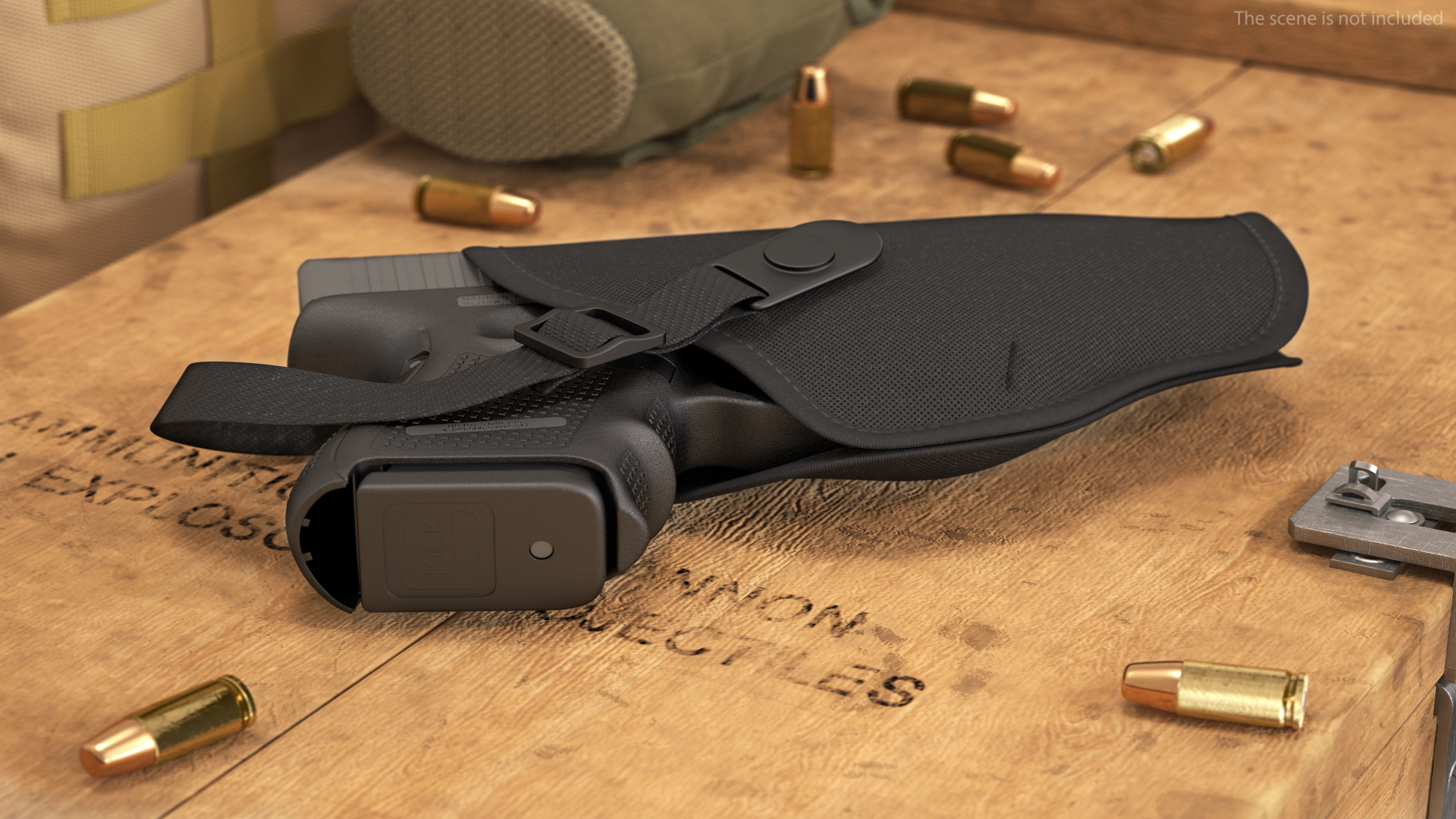Glock 26 and Tactical Nylon Holster 3D model_2