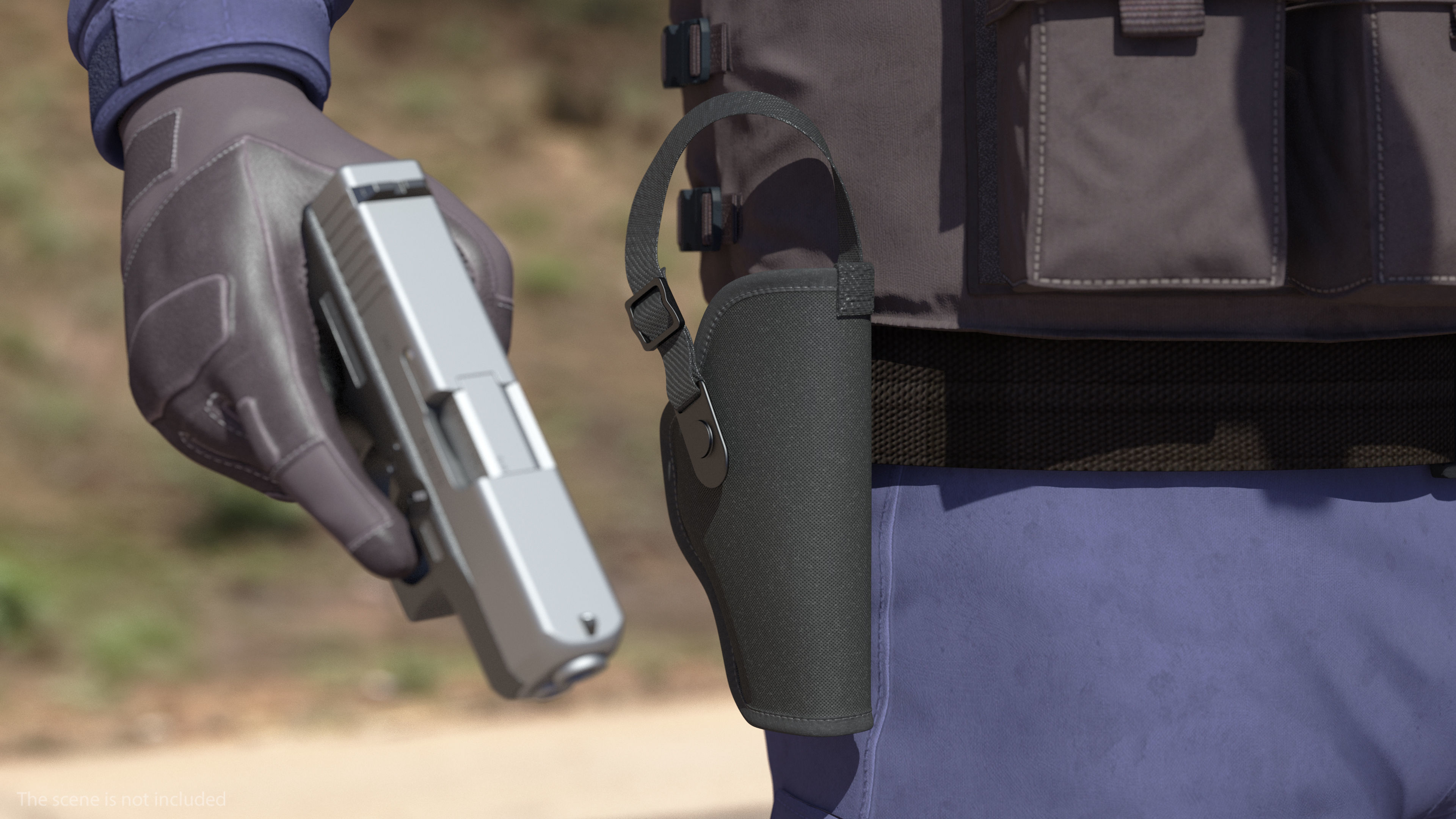 Glock 26 and Tactical Nylon Holster 3D model_7