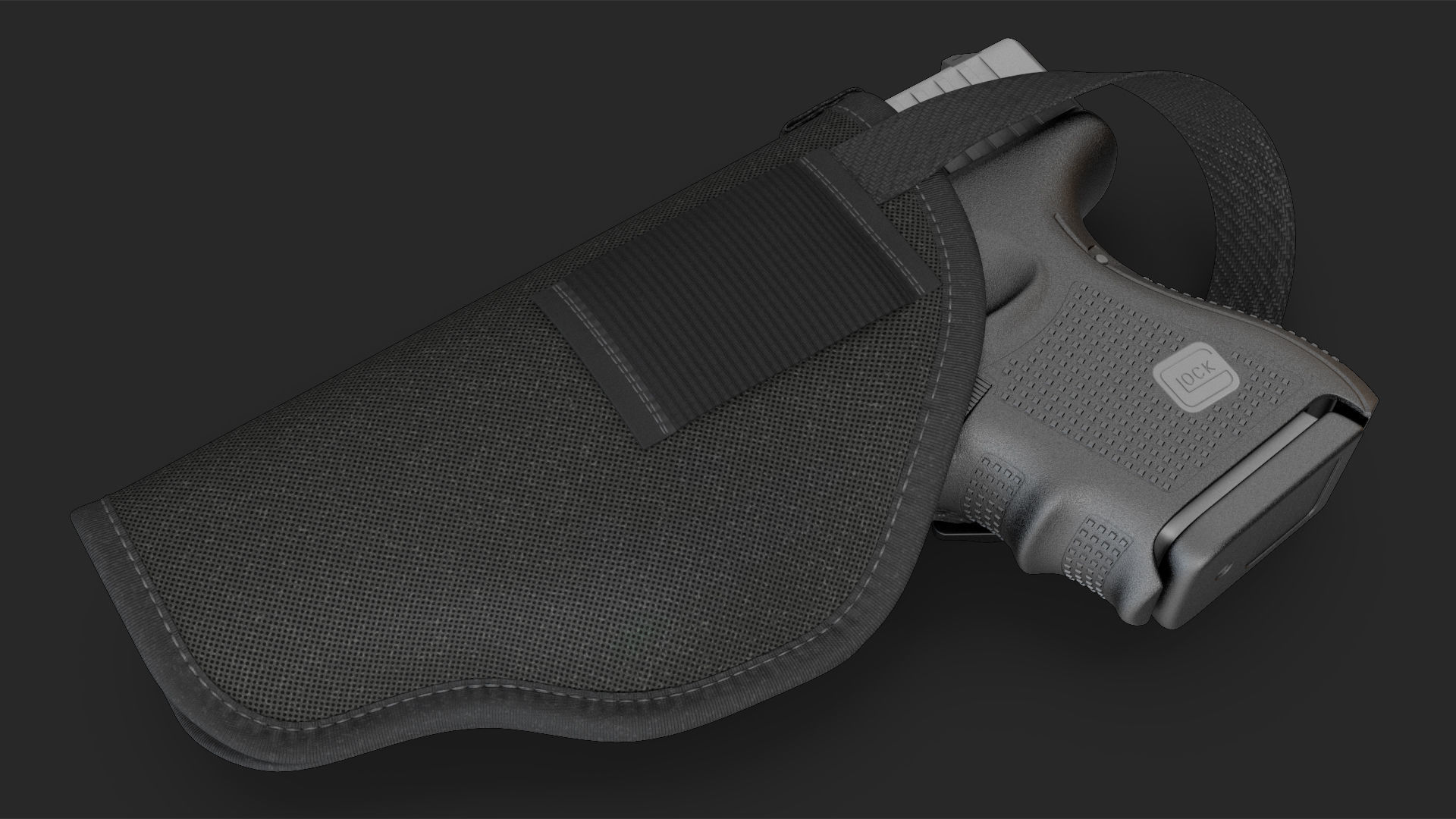 Glock 26 and Tactical Nylon Holster 3D model_11