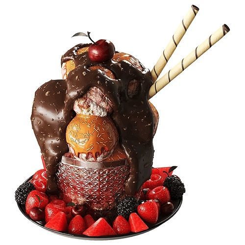 Icecream Low-poly 3D model 2