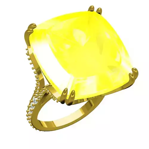 Antique Huge Big Stone Cathedral Ring for Women