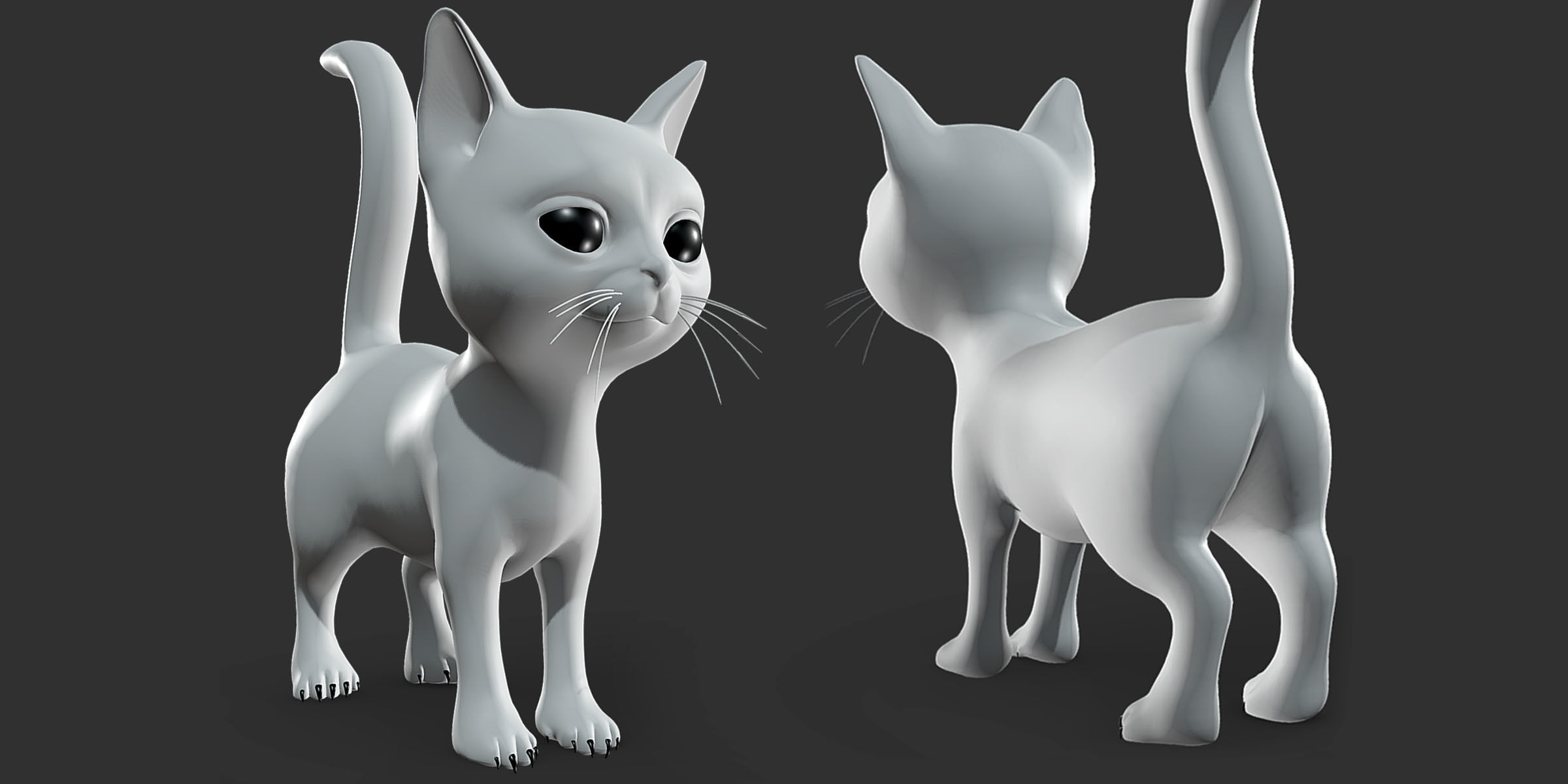 Baby Cat Low-poly 3D model_1