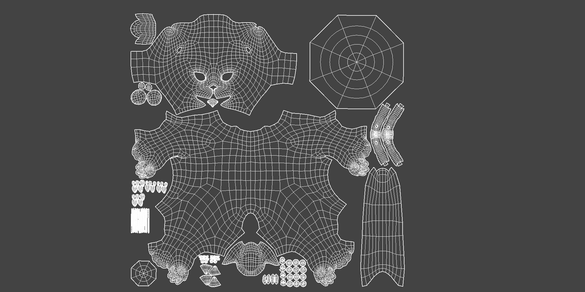 Baby Cat Low-poly 3D model_5